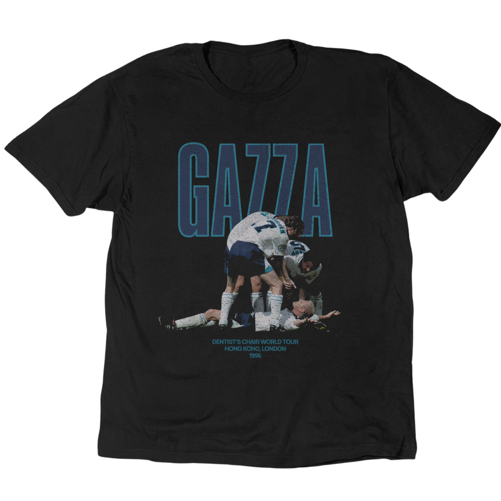 More Football Designs Gazza Dentists Chair T-Shirt - Black
