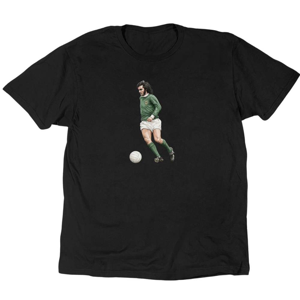 George Best Green And White T-Shirt - Black