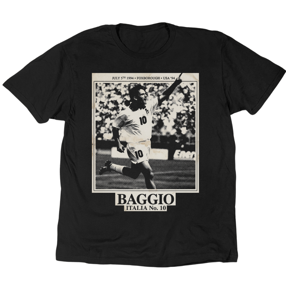 Vintage Celebration Roberto Baggio 1994 T-Shirt - Black