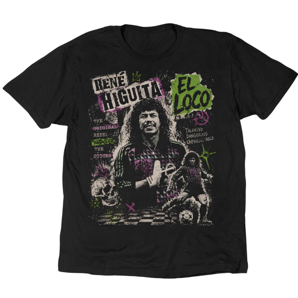 Rene Higuita El Loco 1990 T-Shirt - Black