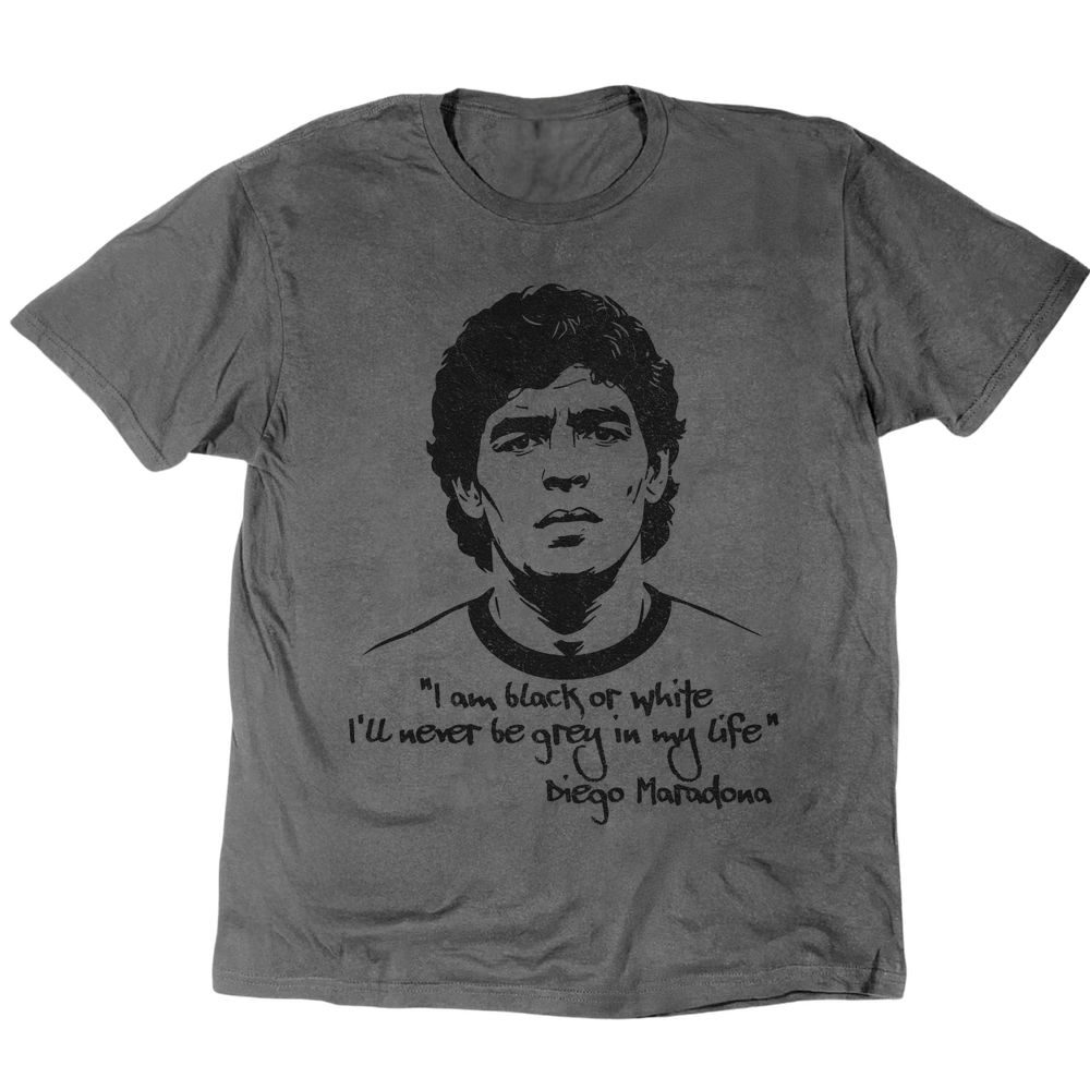 Maradona Black Or White T-Shirt - Charcoal