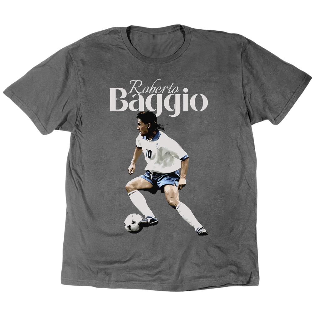 Baggio The Divine Ponytail T-Shirt - Charcoal