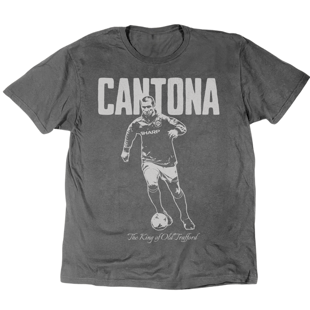 The King Of Old Trafford Eric Cantona T-Shirt - Charcoal
