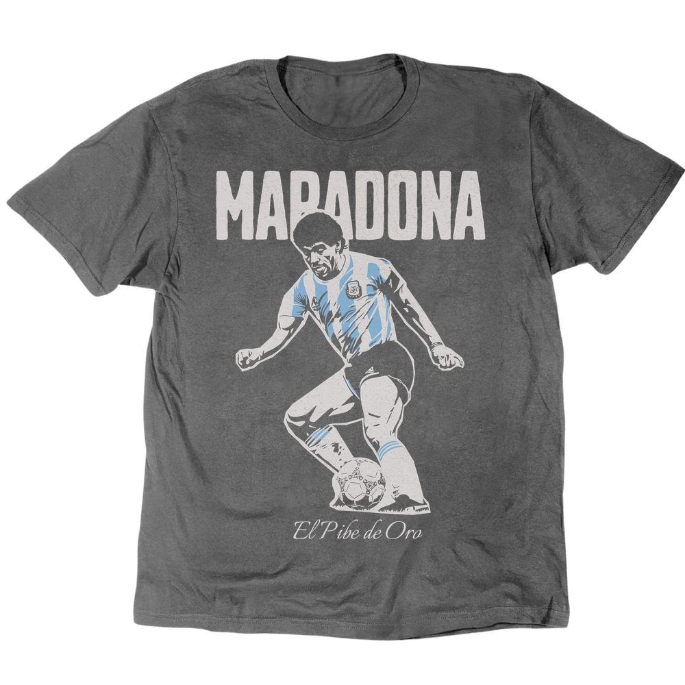 El Pibe De Oro Diego Maradona T-Shirt - Charcoal