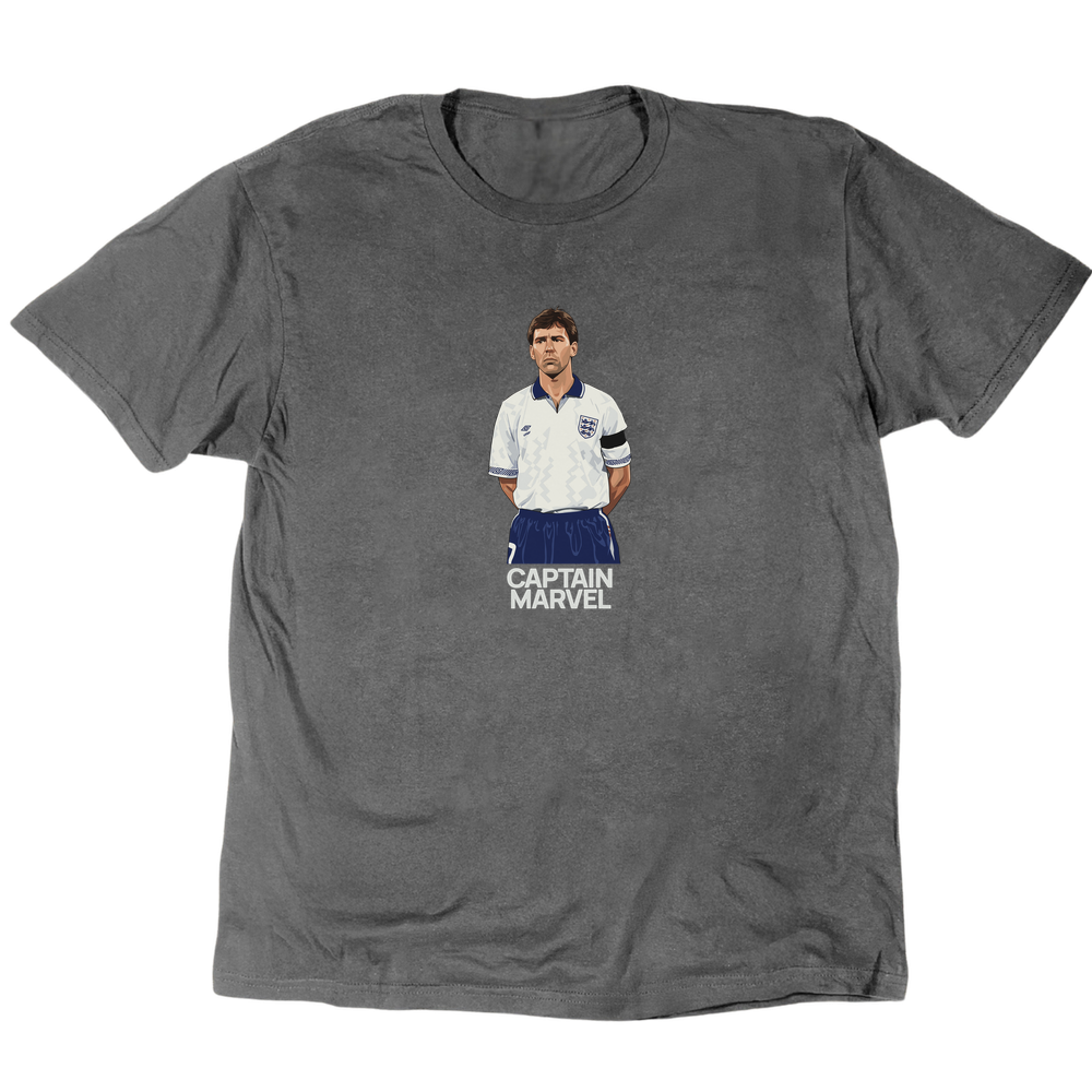 Captain Marvel Bryan Robson T-Shirt - Charcoal