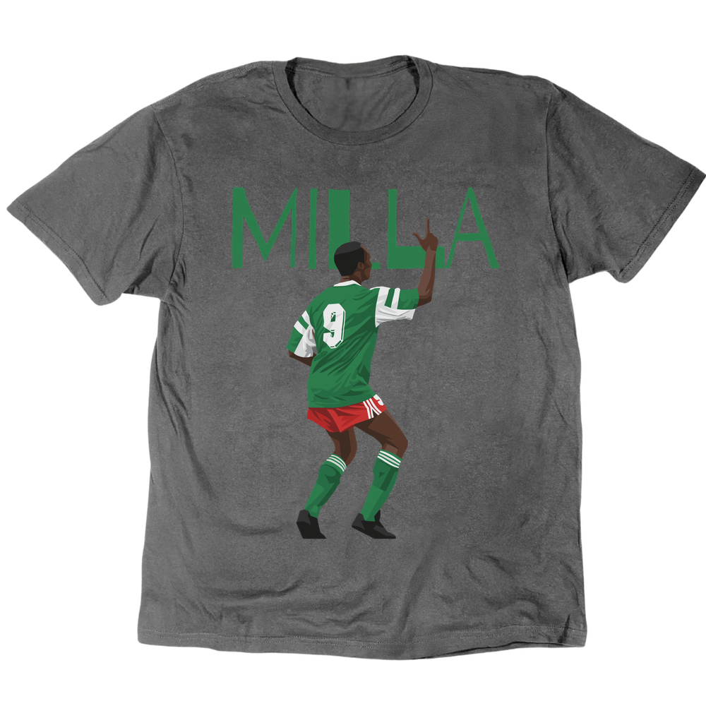 Roger Milla Celebration T-Shirt - Charcoal