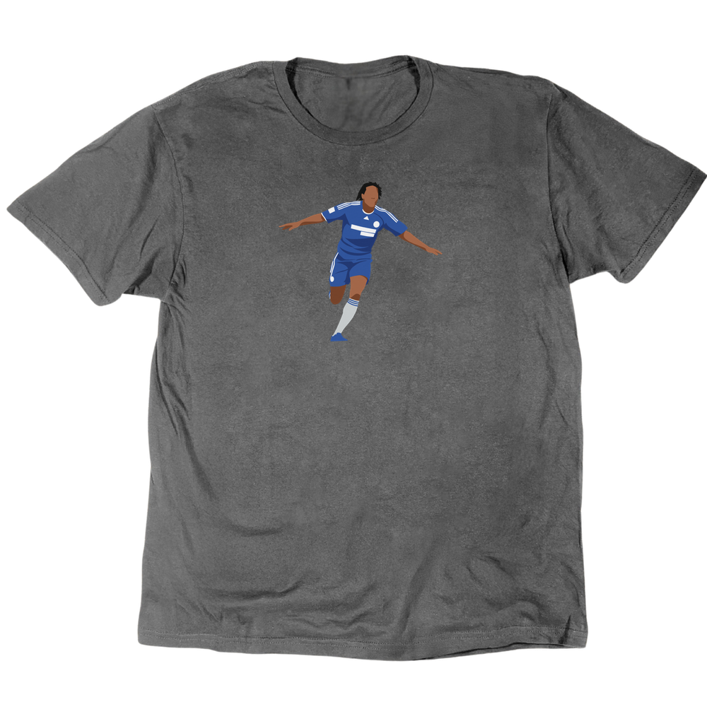 Icons Illustrated Didier Drogba T-Shirt - Charcoal
