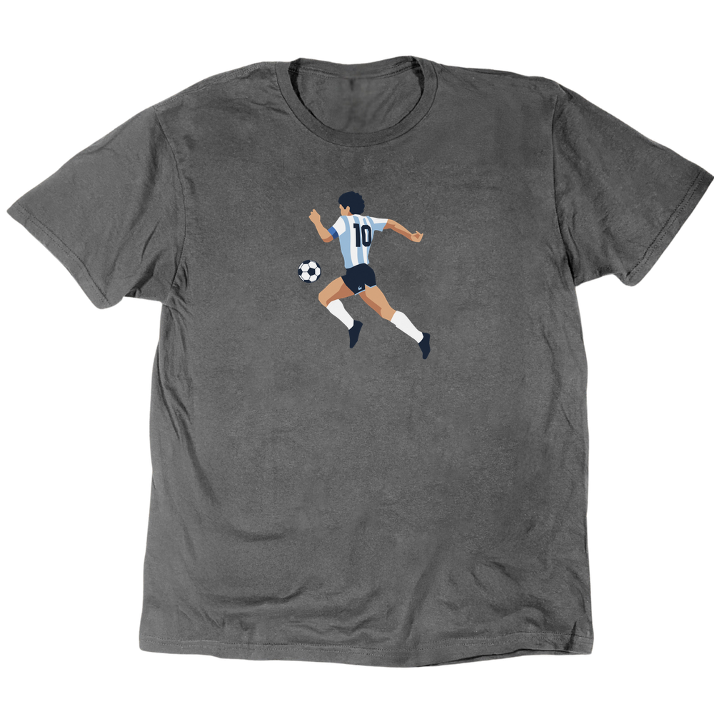 Icons Illustrated Diego Maradona T-Shirt - Charcoal