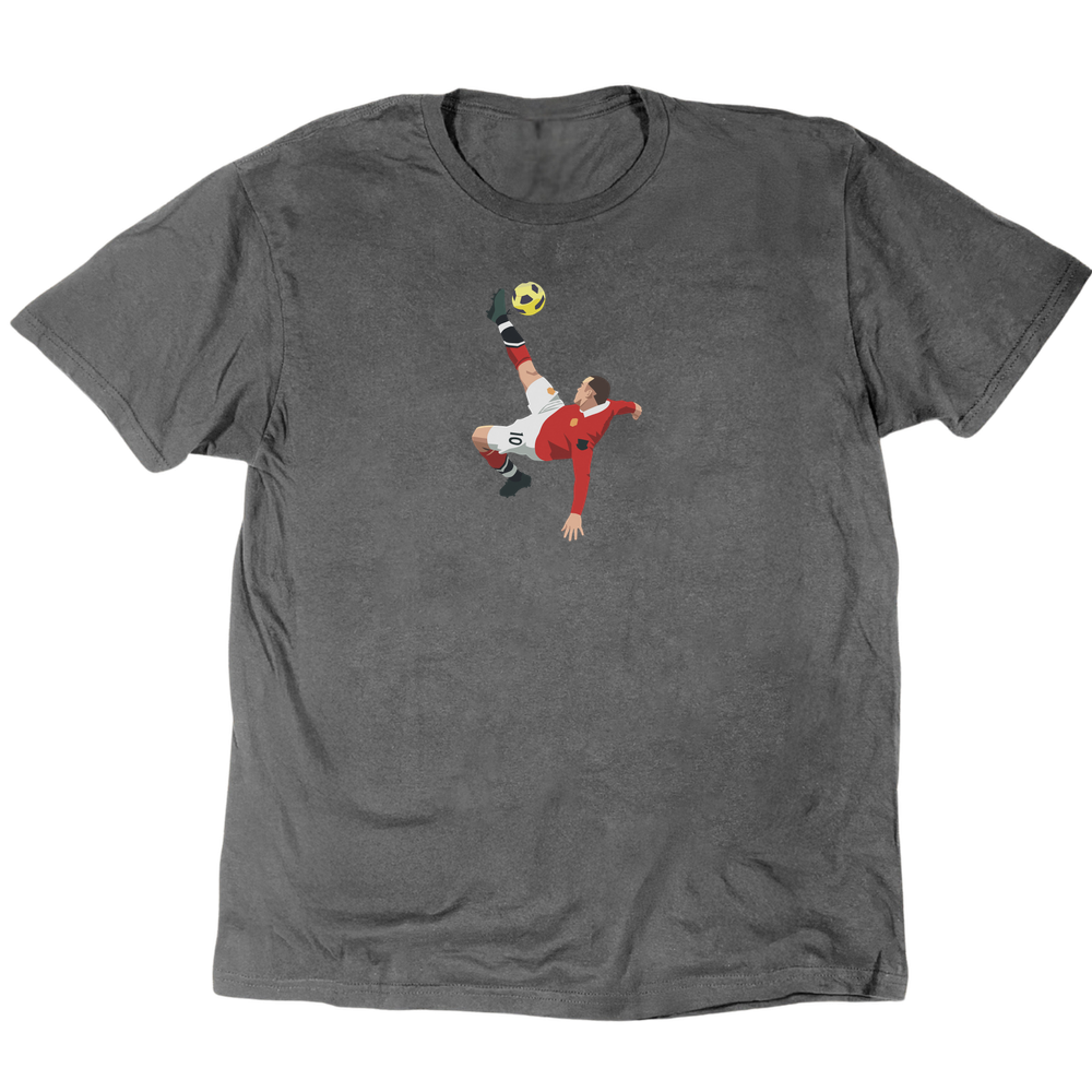Icons Illustrated Rooney The Overhead Kick T-Shirt - Charcoal