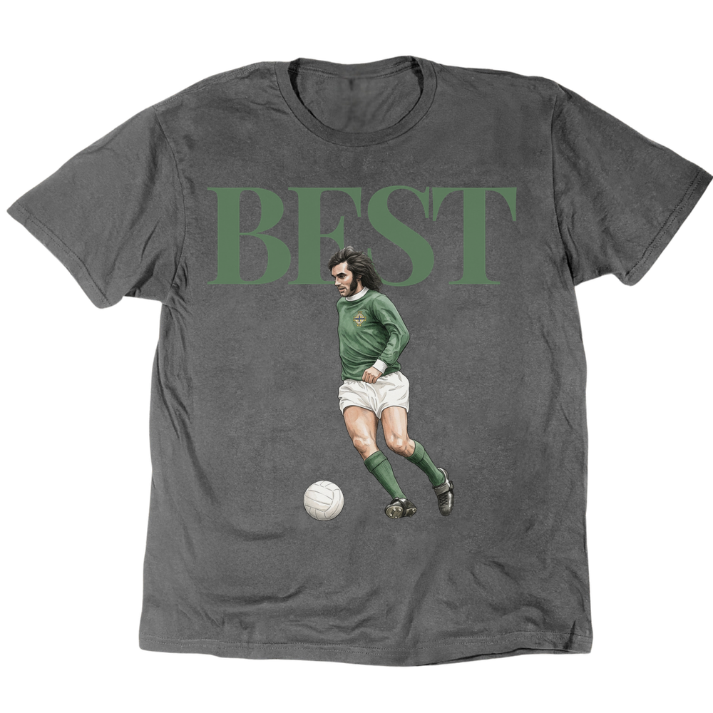 George Best Northern Ireland T-Shirt - Charcoal
