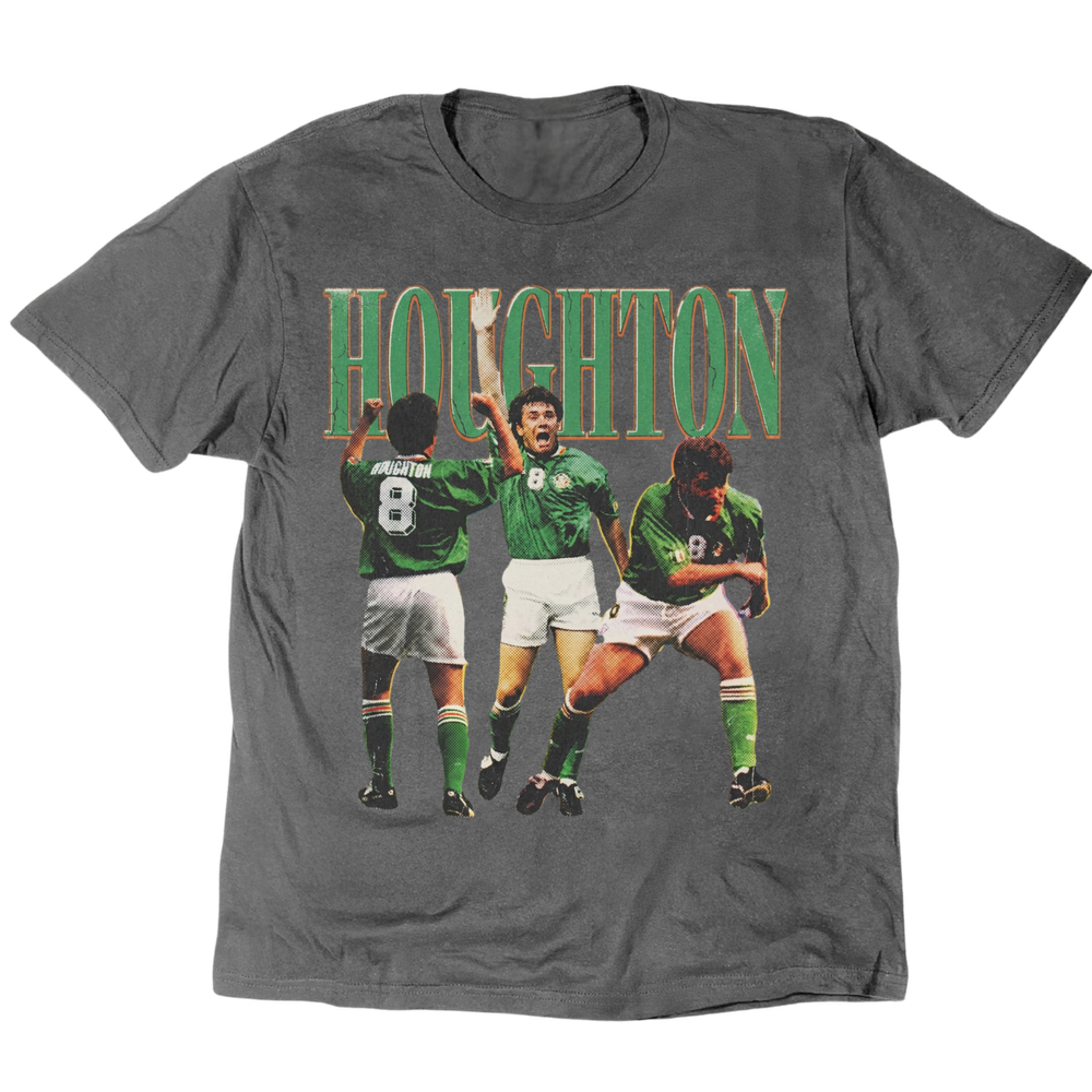 Vintage Heroes Ray Houghton '94 T-Shirt - Charcoal