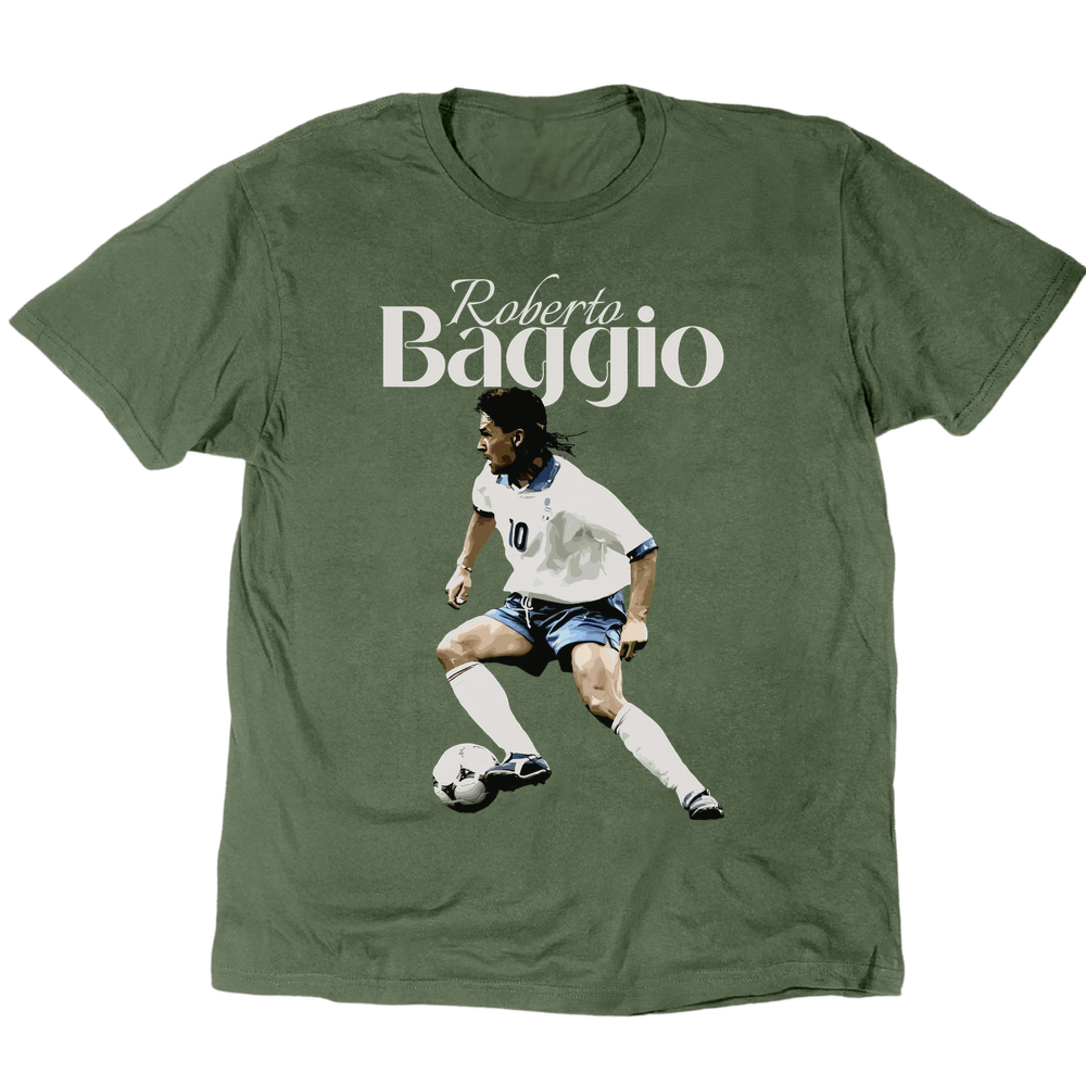 Baggio The Divine Ponytail T-Shirt - Military Green