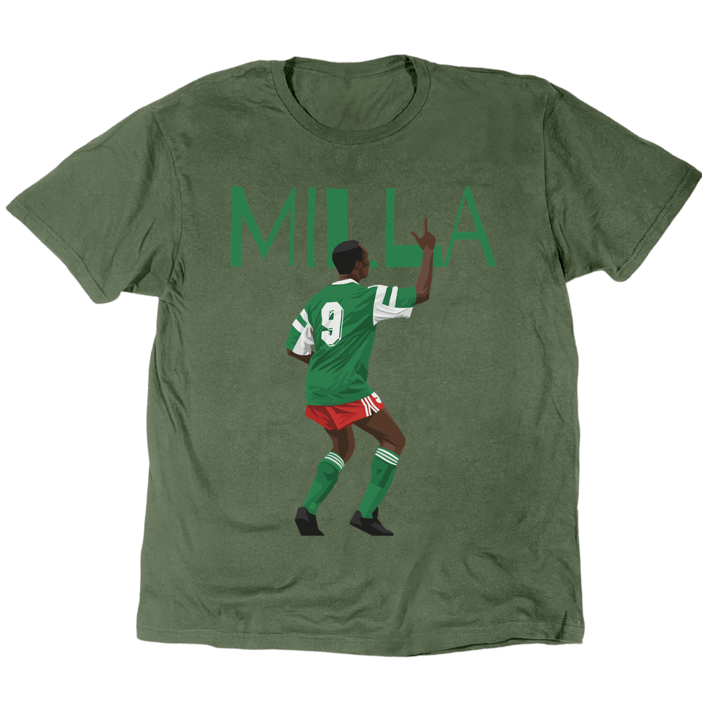 Roger Milla Celebration T-Shirt - Military Green