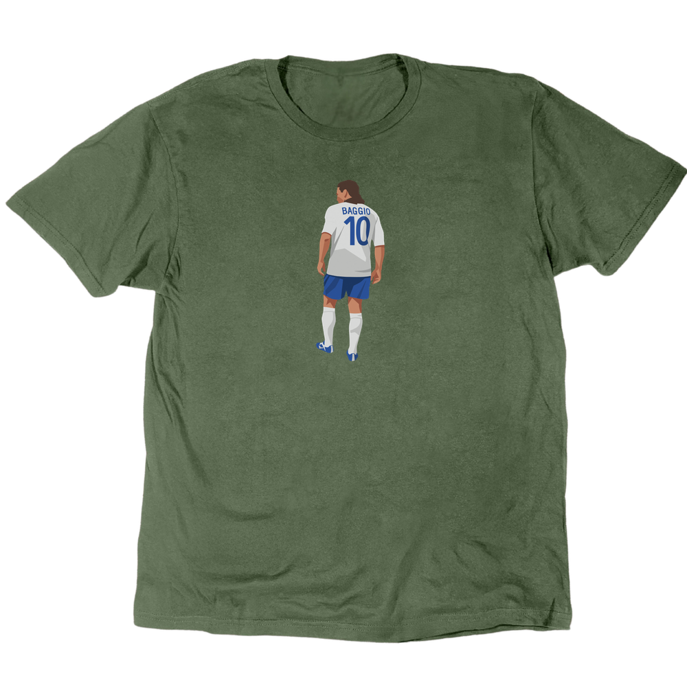 Icons Illustrated Roberto Baggio T-Shirt - Military Green