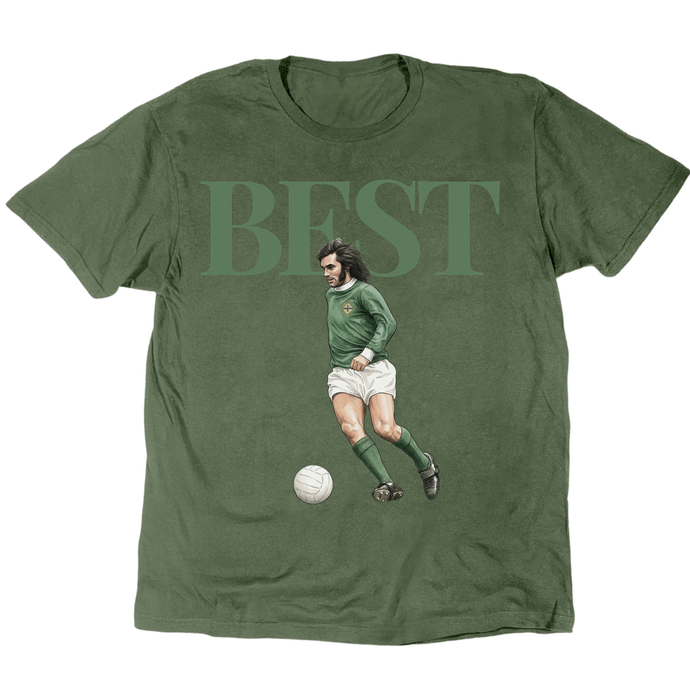 George Best Northern Ireland T-Shirt - Military Green
