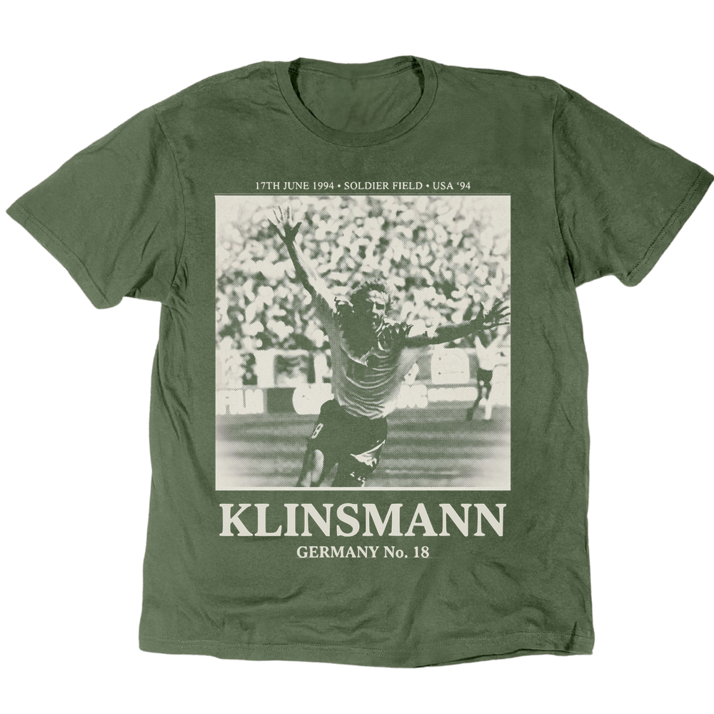 Vintage Celebration Jürgen Klinsmann 1994 T-Shirt - Military Green