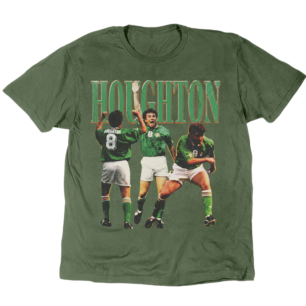 Vintage Heroes Ray Houghton '94 T-Shirt - Military Green