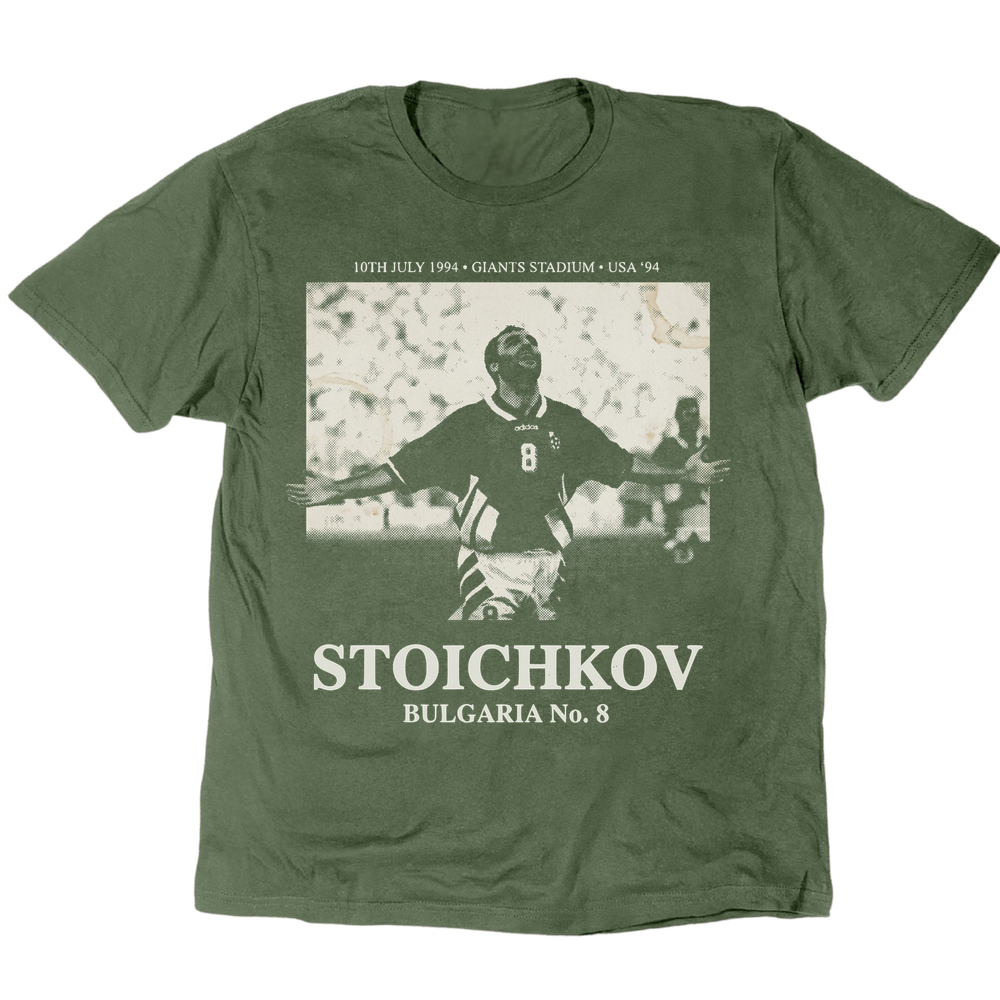 Vintage Celebration Hristo Stoichkov 1994 T-Shirt - Military Green