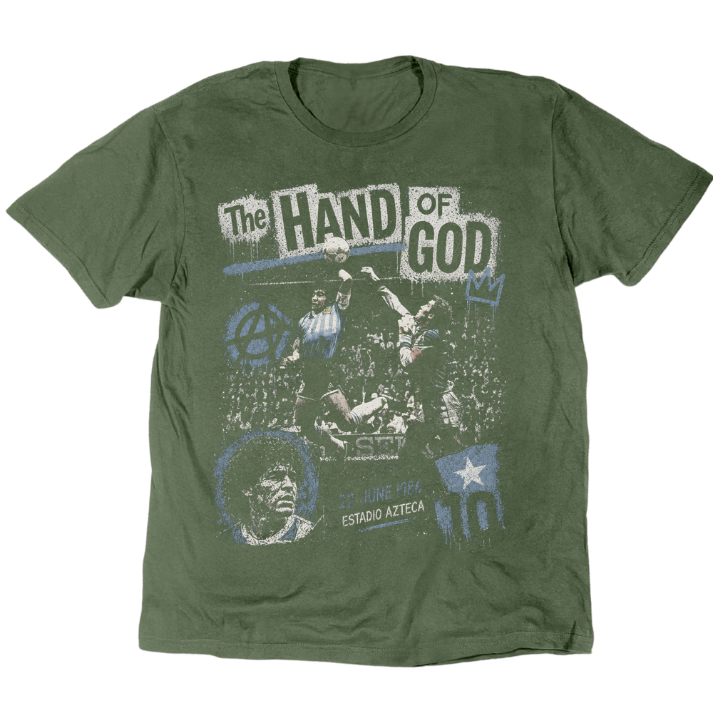 Maradona The Hand Of God 22 June 1986 T-Shirt - Military Green