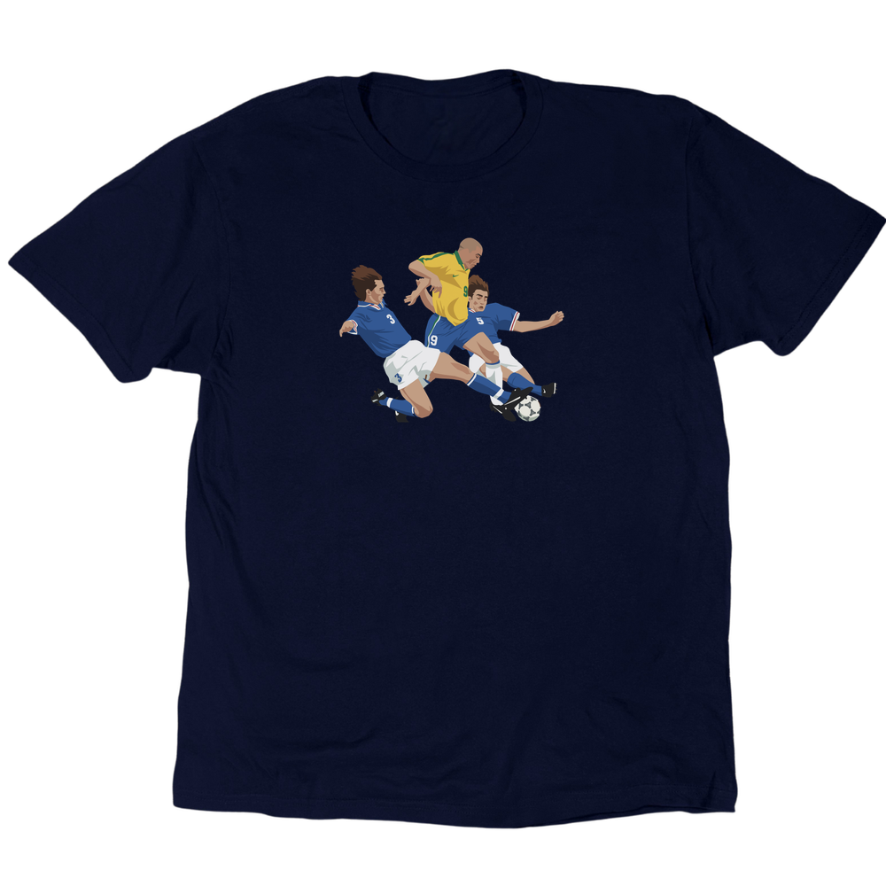 Icons Illustrated Ronaldo V Maldini And Cannavaro T-Shirt - Navy