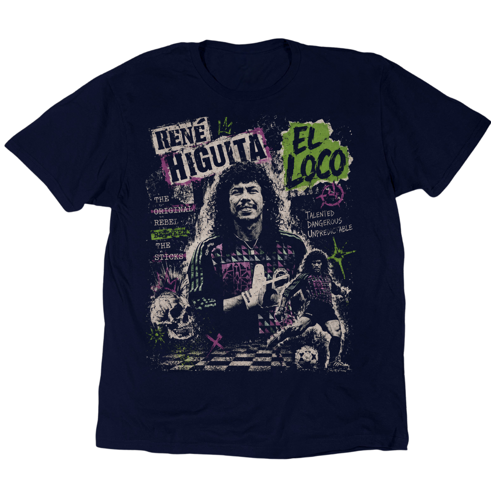 Rene Higuita El Loco 1990 T-Shirt - Navy