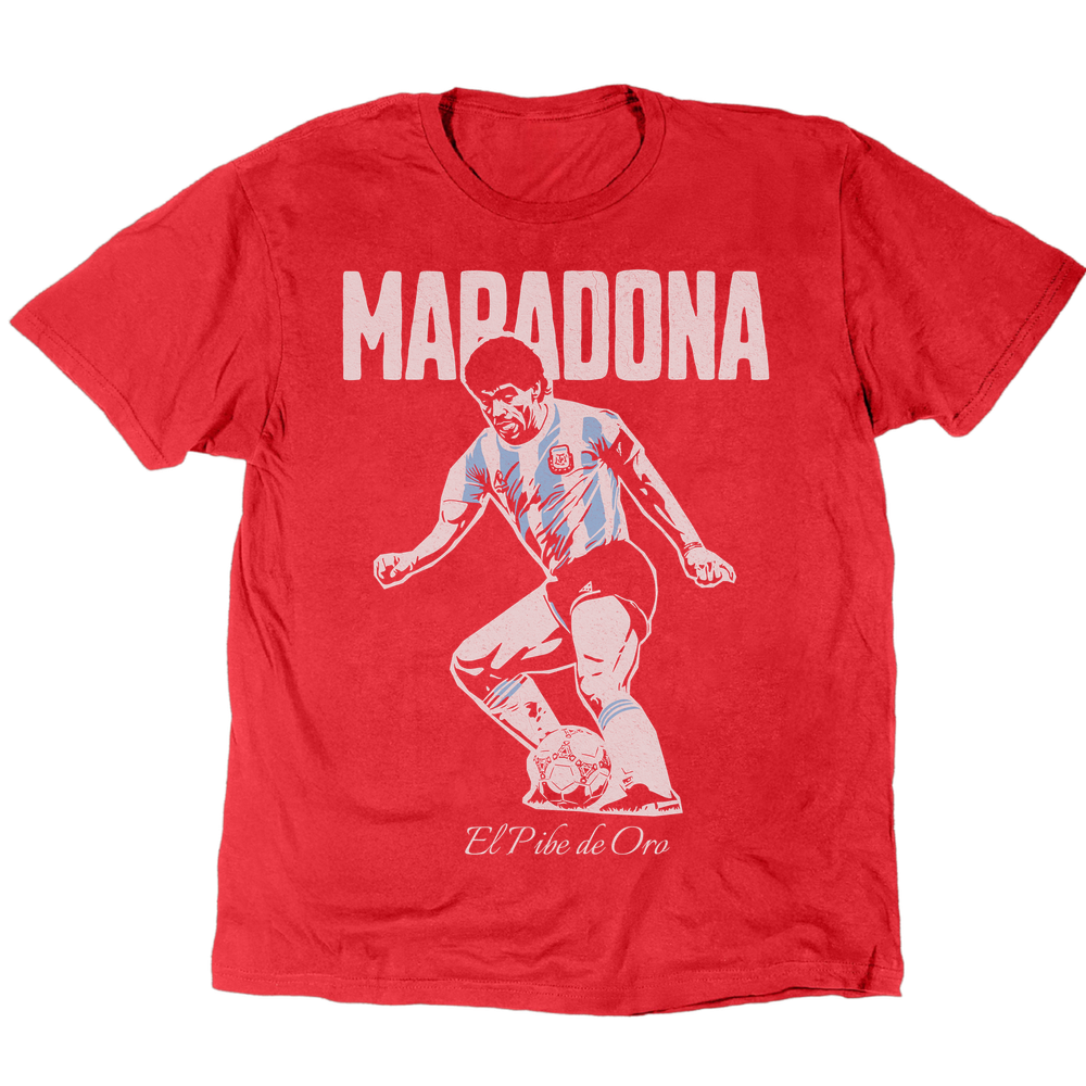 El Pibe De Oro Diego Maradona T-Shirt - Red