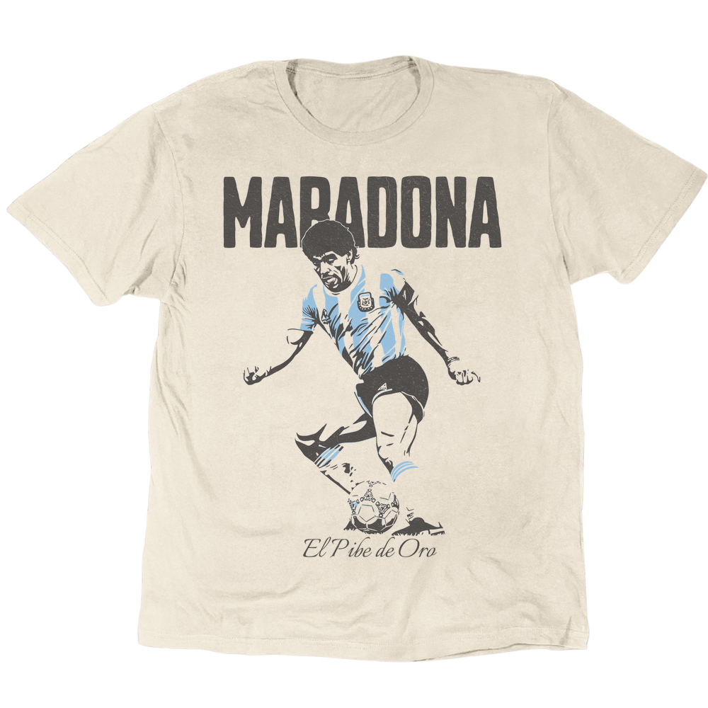 El Pibe De Oro Diego Maradona T-Shirt - Sand