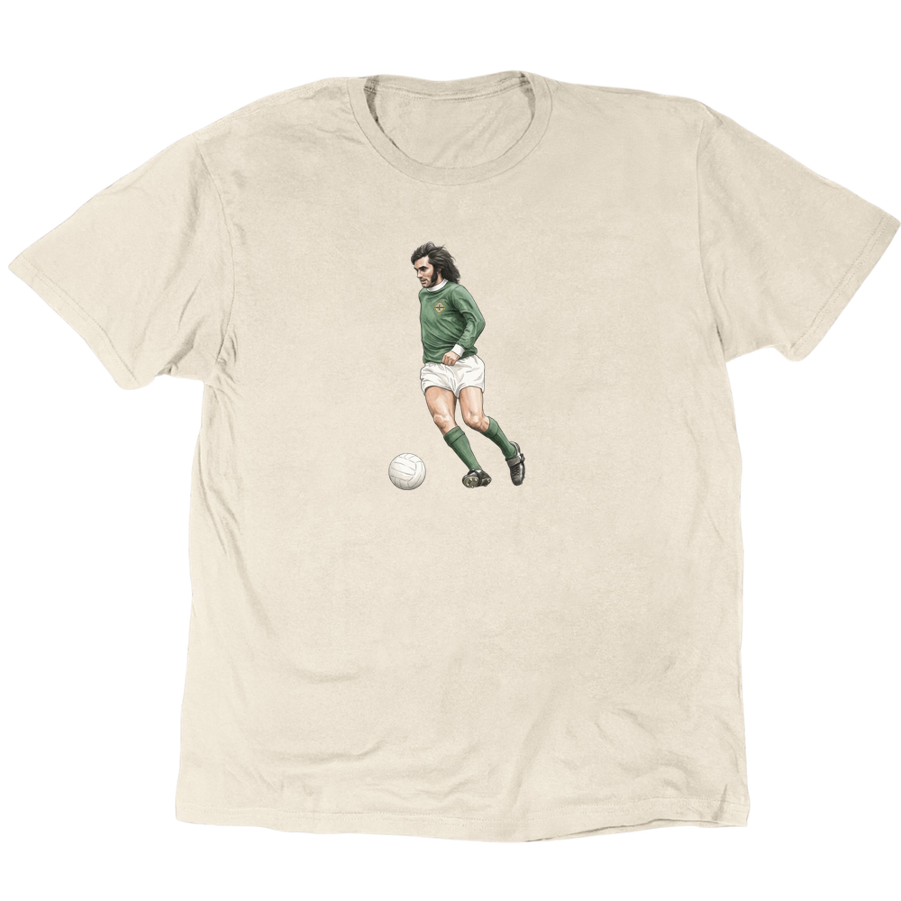 George Best Green And White T-Shirt - Sand