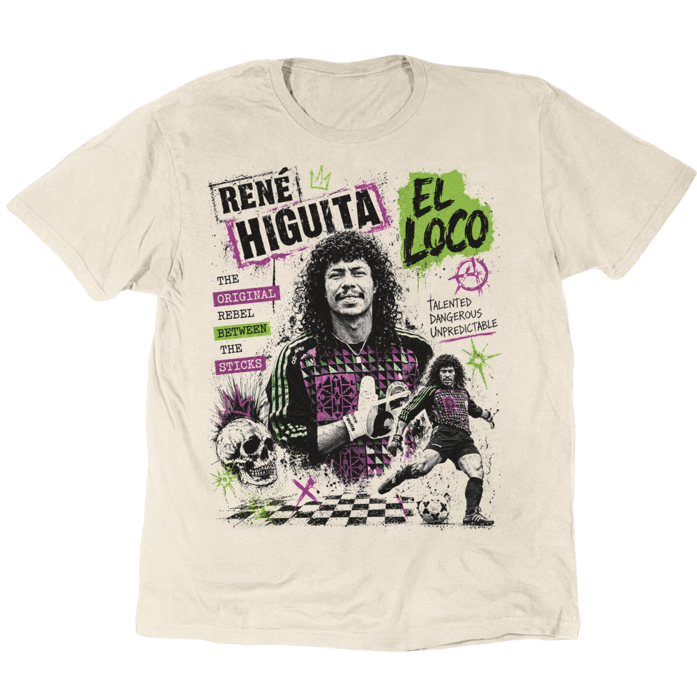 Rene Higuita El Loco 1990 T-Shirt - Sand