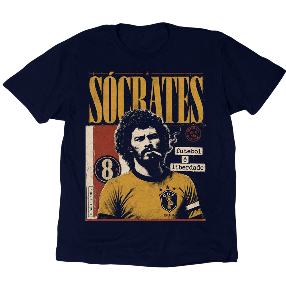 Sócrates Brasil 1982 Futebol é Liberdade T-Shirt
