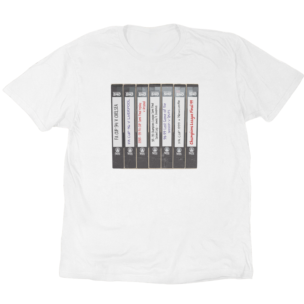 Manchester United 90 S Vhs Collection T-Shirt - White
