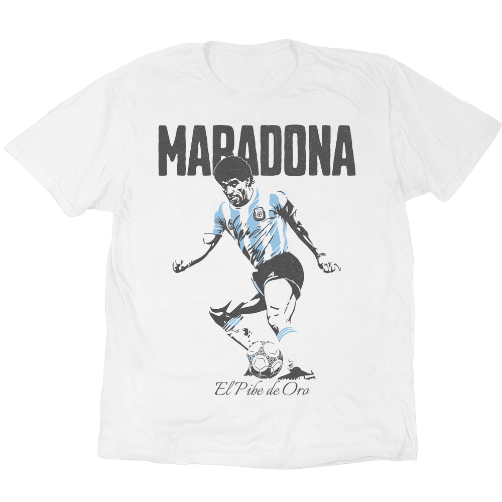 El Pibe De Oro Diego Maradona T-Shirt - White