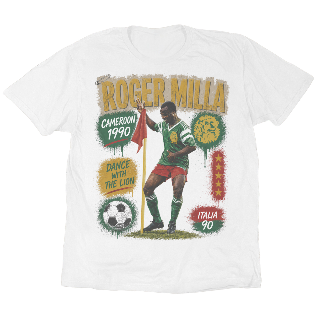 Roger Milla Dance With The Lion T-Shirt - White