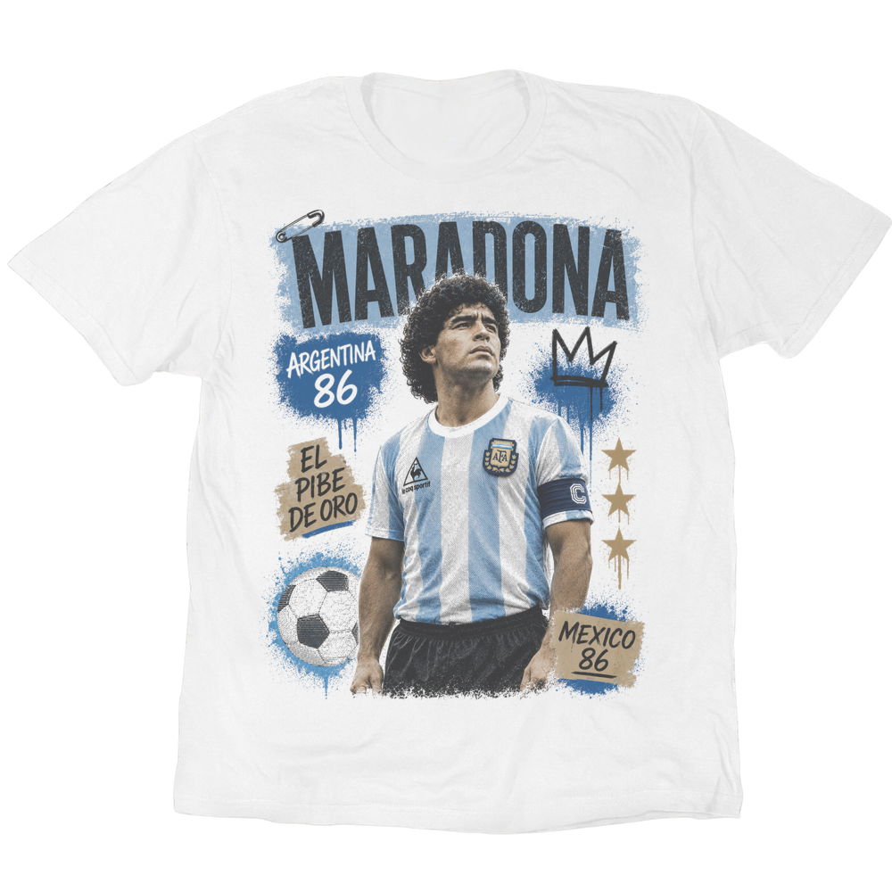 Maradona Mexico 86 T-Shirt - White